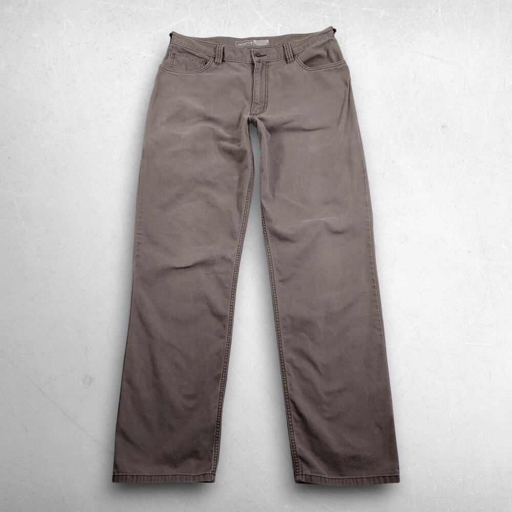 Carhartt Relaxed Fit Canvas Pants Men 34x34 Brown Stretch Rugged Flex Workwear